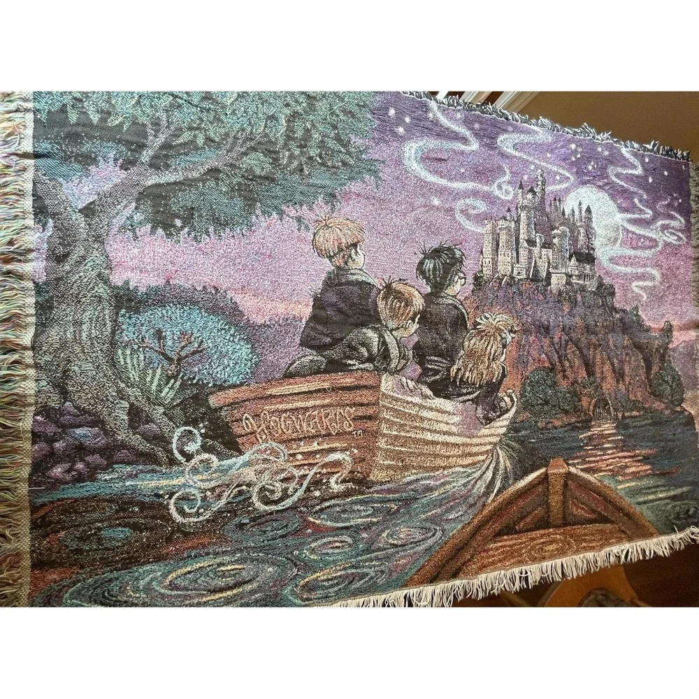 Harry Potter Journey To Hogwarts Pre-Movie Blanket Tapestry Afghan 2000 65x45